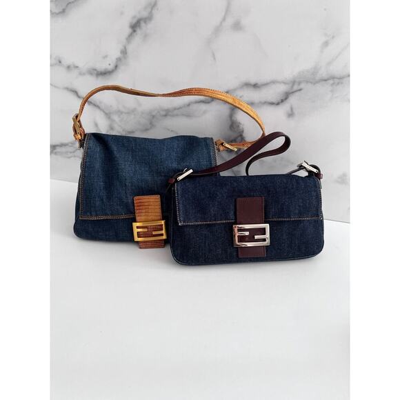 Fendi mamma lizard denim baguette - Picture 10 of 10